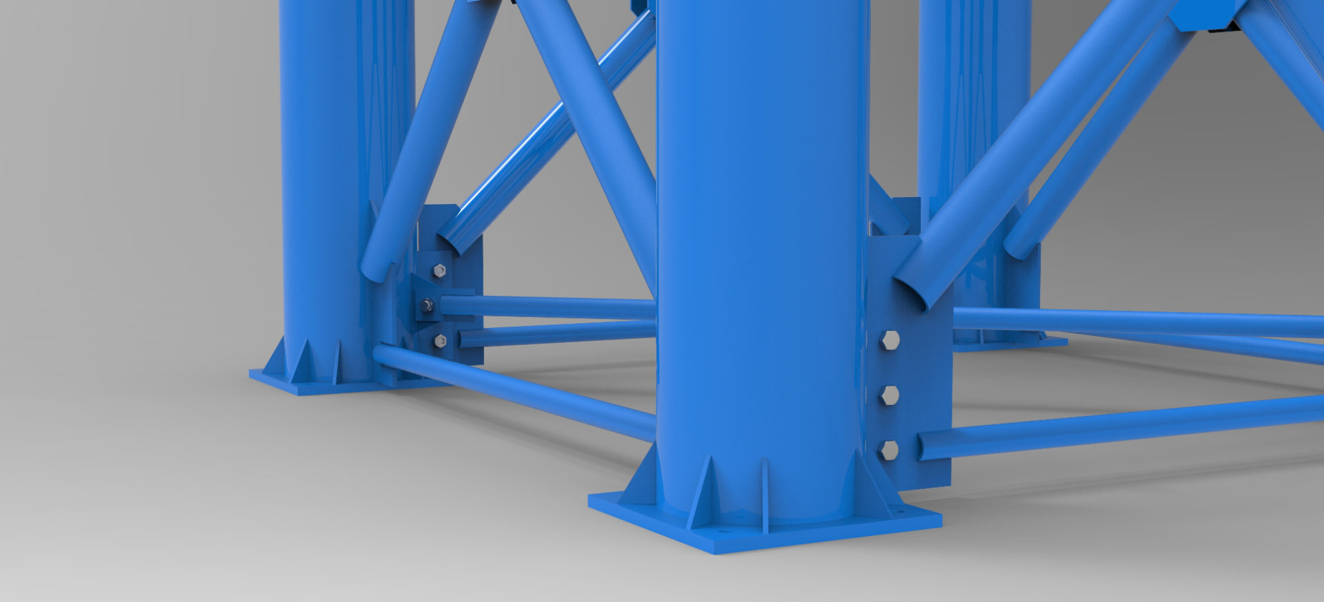 Production of bridge supports – cage bridge segmented